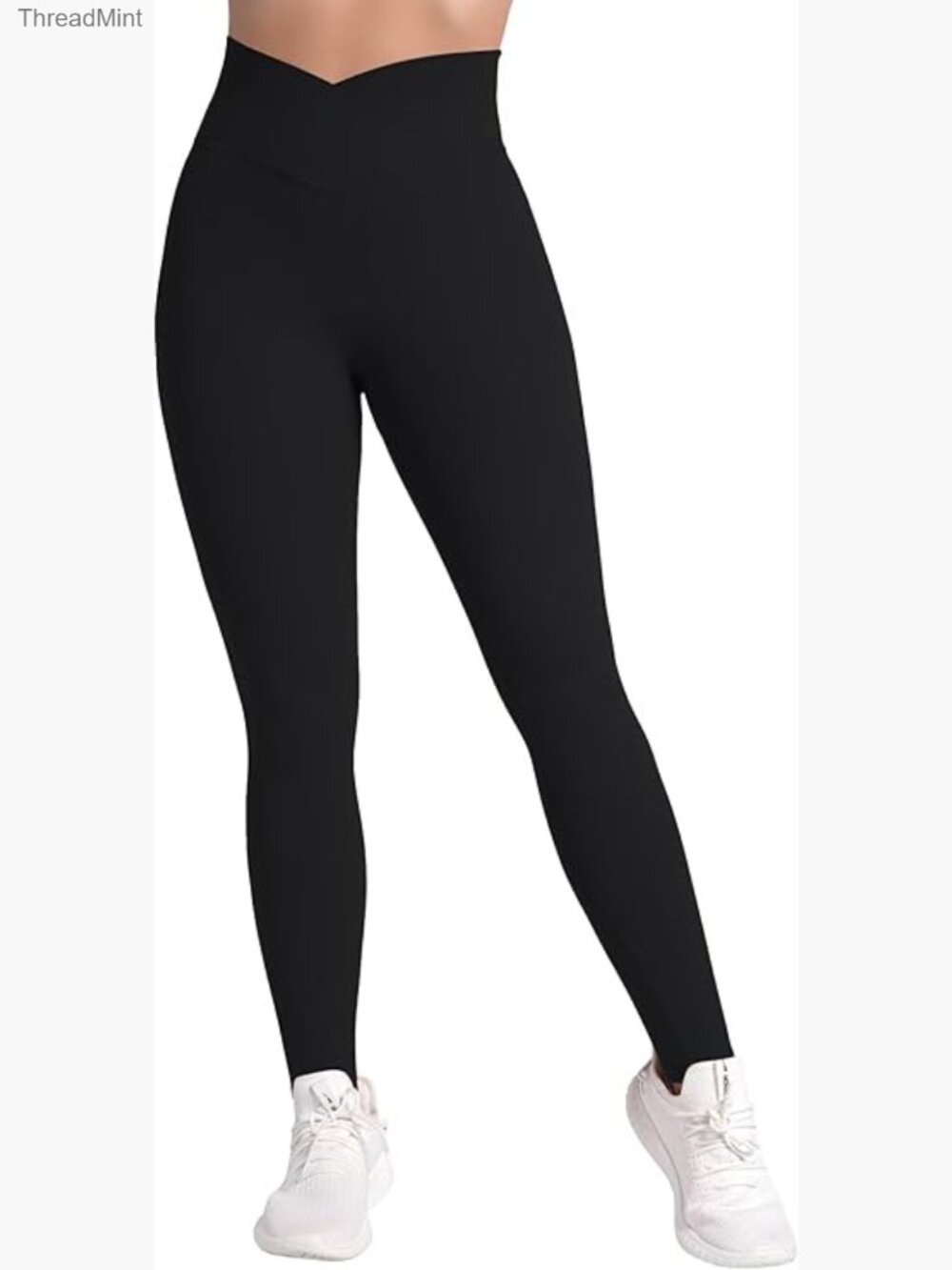 Crossover High Waist Scrunch Workout Leggings with Tummy Control